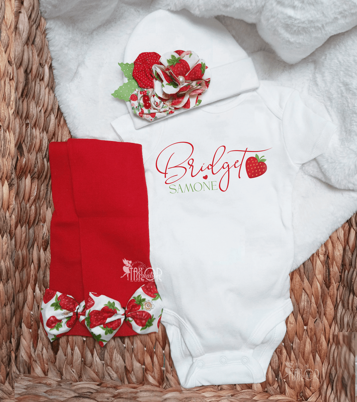 Strawberry Theme Baby Girl Outfit Gift Box - Unique Baby Shower Gift Idea