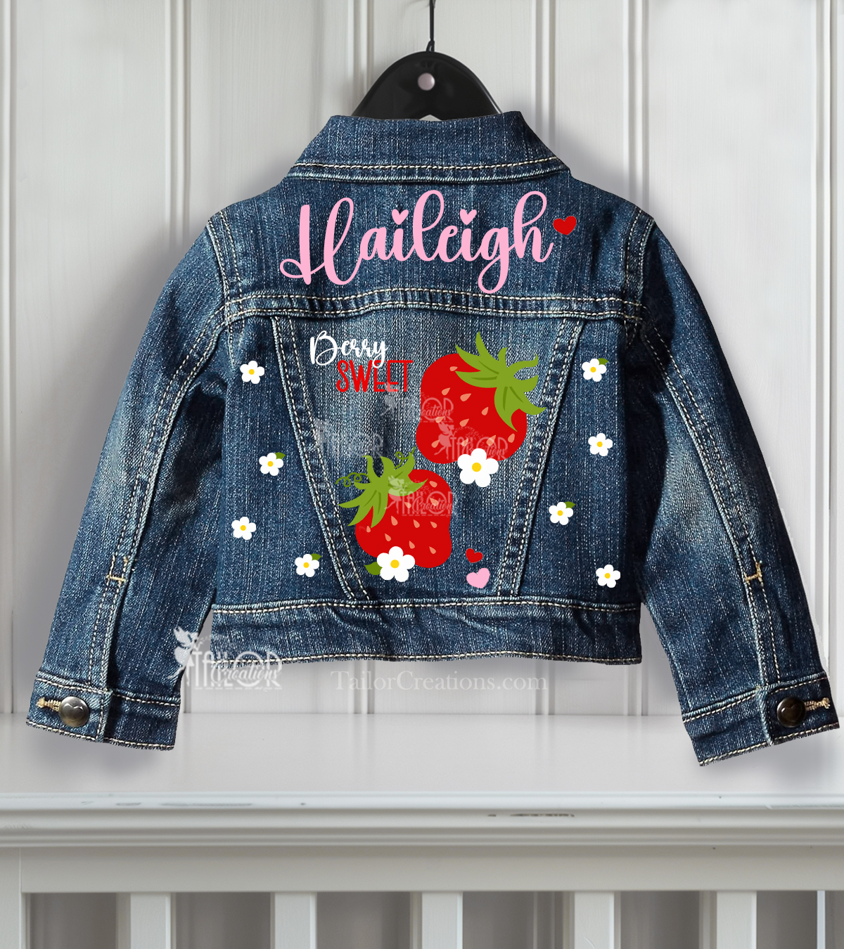 Strawberry Theme Denim Jacket Baby/Toddler/Kids - Sweet One Strawberry Denim Jean Jacket Outfit