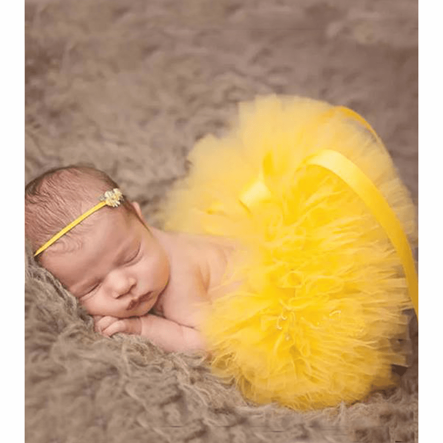 Sunshine Yellow Newborn Tutu Set - Yellow Newborn Tutu Headband Set