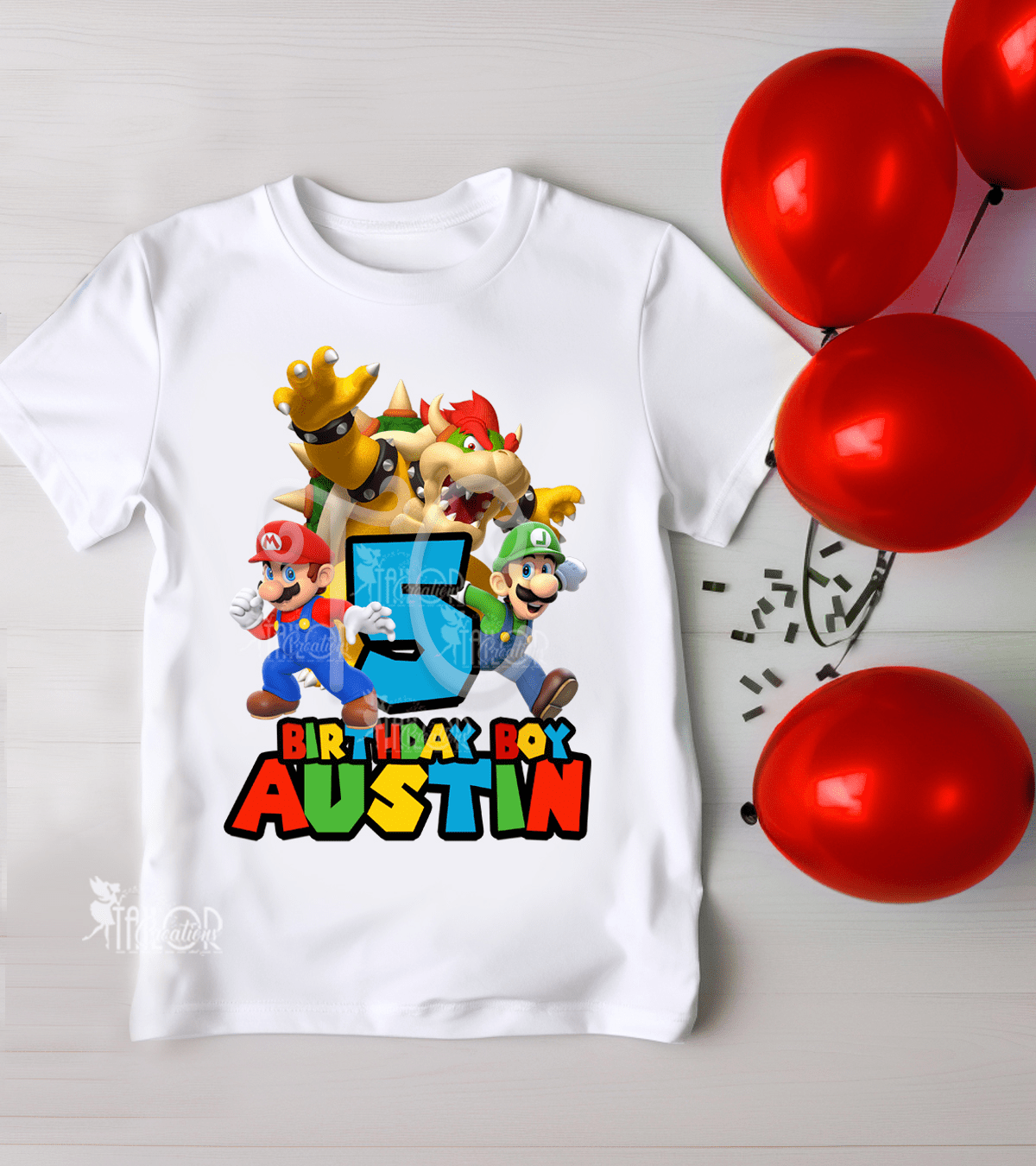 Super Mario Personalized Birthday T Shirt - Super Mario Birthday Outfit - 