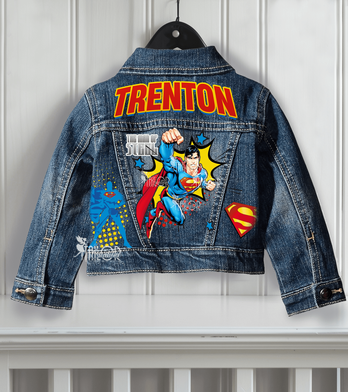 Superman Denim Jacket - Superman Custom Jean Jacket - Kids Denim Jacket