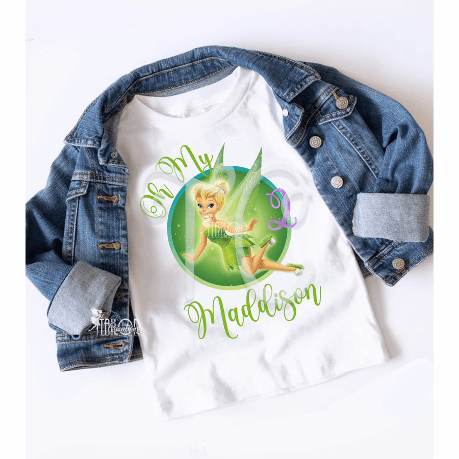 Tinkerbell Pixie Fairies Custom Birthday Tee Shirt -Tinker Bell Birthday Party Outfit Ideas