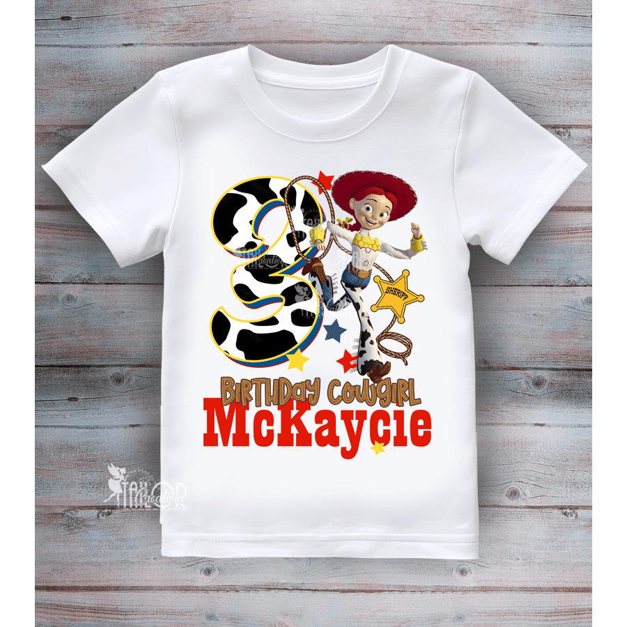 Toy Story Cowgirl Jessie Birthday T Shirt for Girls - Jessie Cowgirl Birthday Tee
