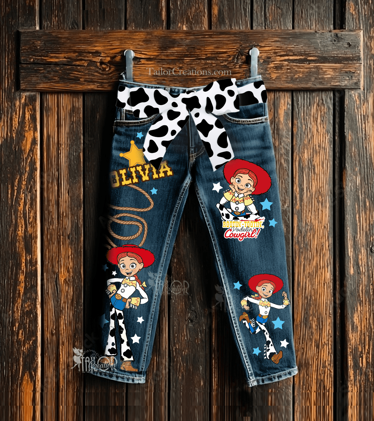 Toy Story Custom Denim Pants - Toy Story Jessie Birthday Outfit for Toddler Girls - Cowgirl Birthday Outfit Girls