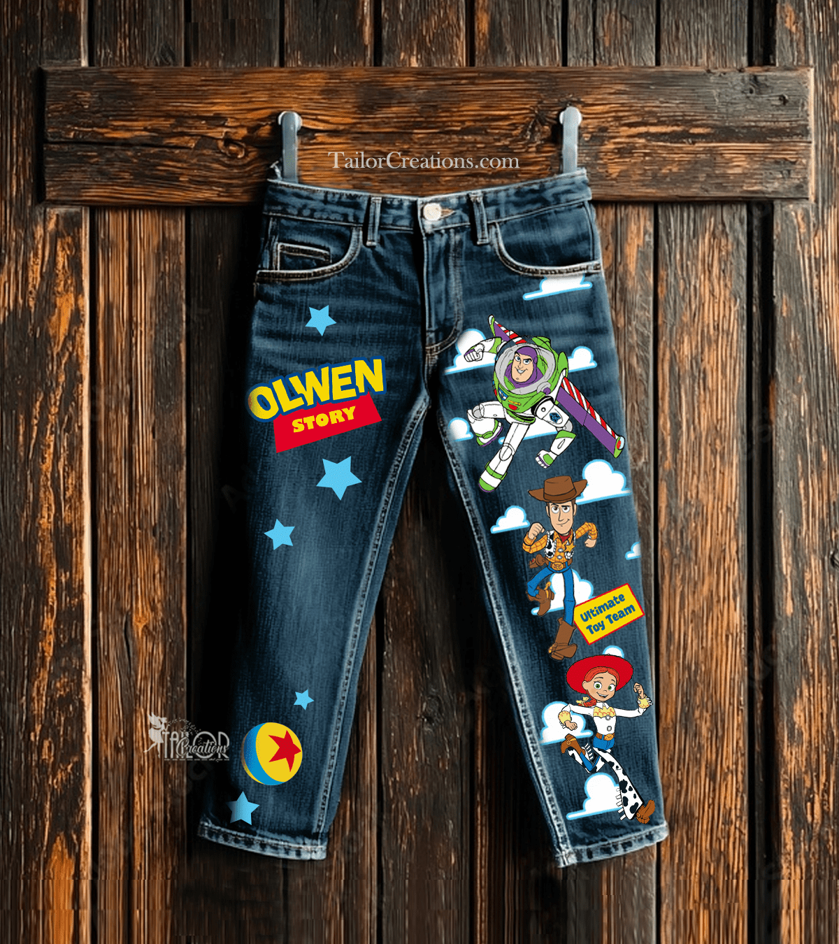 Toy Story Custom Name Pants - Pixar Disney Name Jeans Outfit Pants - Disney Toy Story Gift Ideas