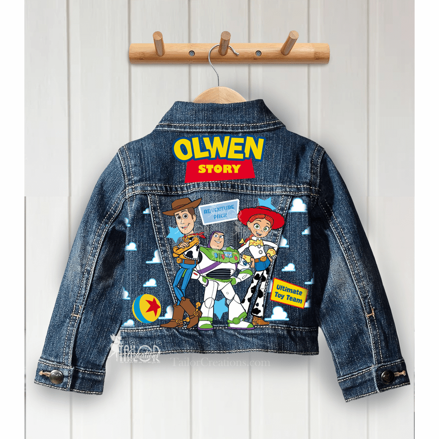 Toy Story Jacket - Pixar Disney Name Jean Kids Jacket - Disney Toy Story Gift Ideas