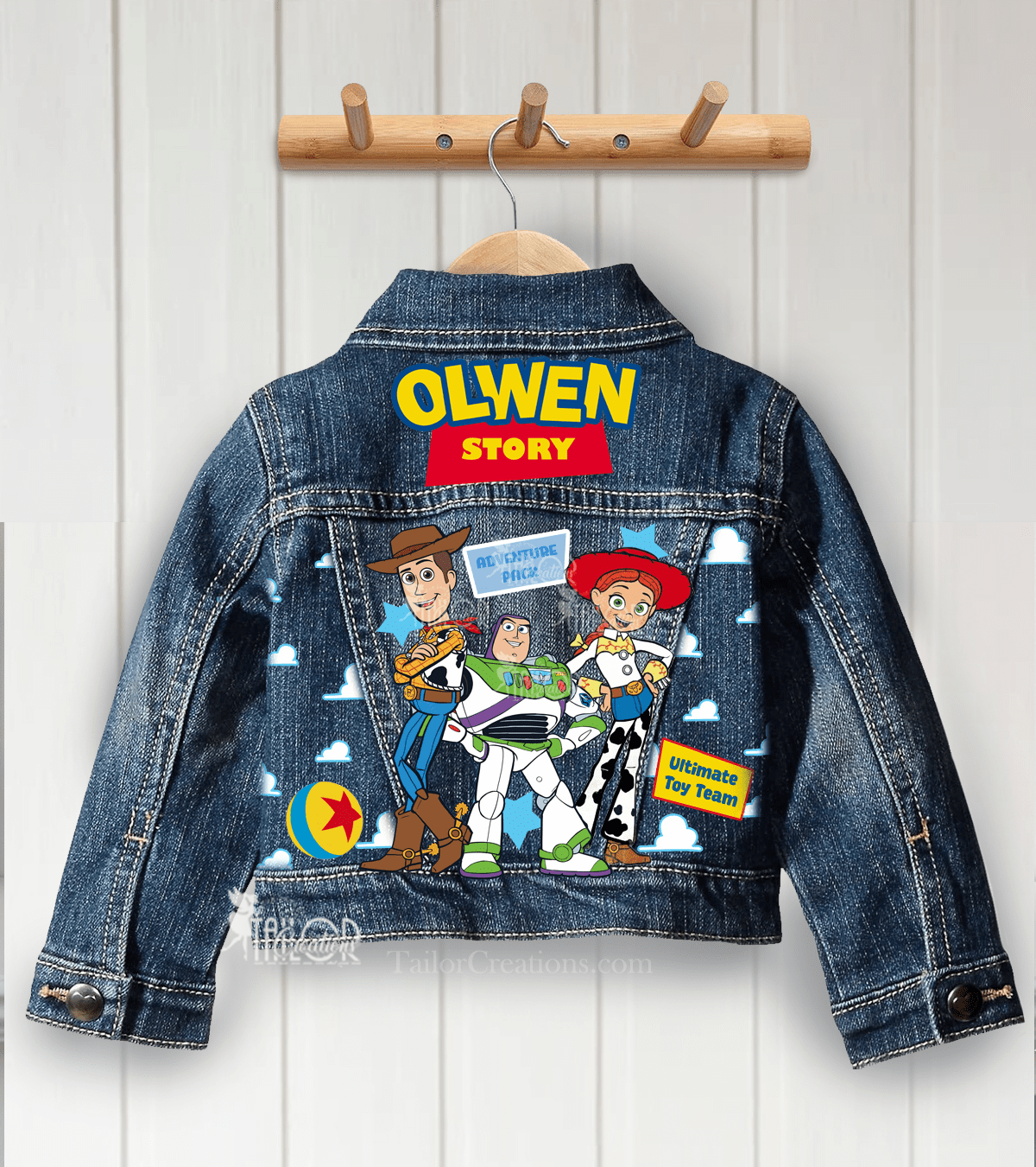 Toy Story Jacket - Pixar Disney Name Jean Kids Jacket - Disney Toy Story Gift Ideas