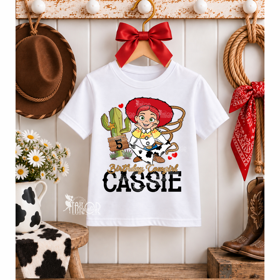 Toy Story Jessie Birthday Tee Shirt for Girls - Cowgirl Birthday Shirt Outfit Ideas