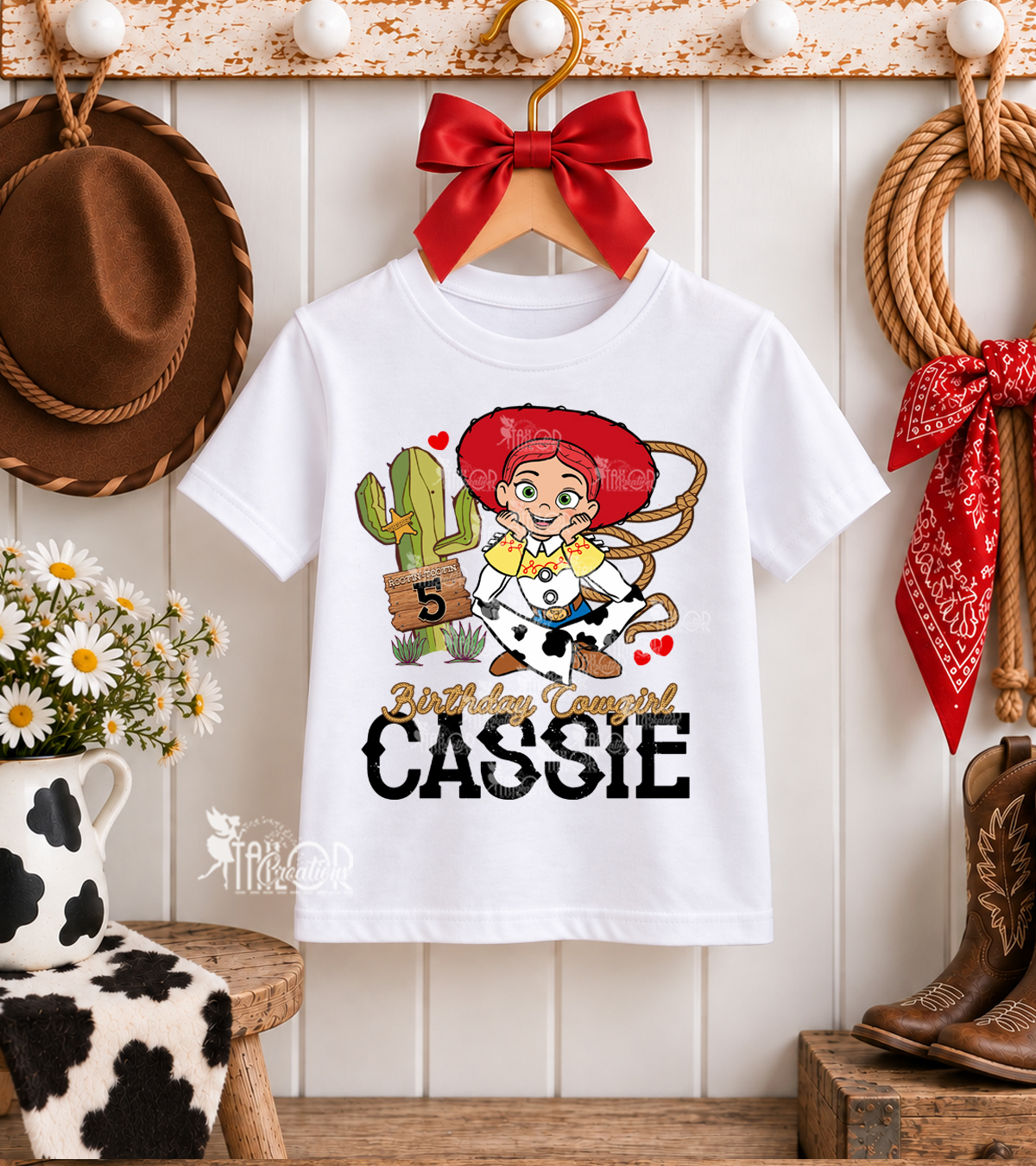 Toy Story Jessie Birthday Tee Shirt for Girls - Cowgirl Birthday Shirt Outfit Ideas