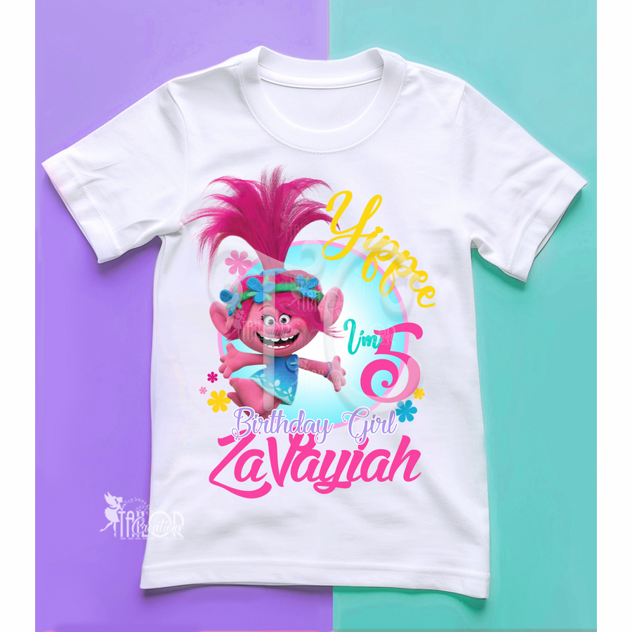 Trolls Poppy Custom Birthday Shirt - Trolls Poppy Birthday Party Outfit Ideas