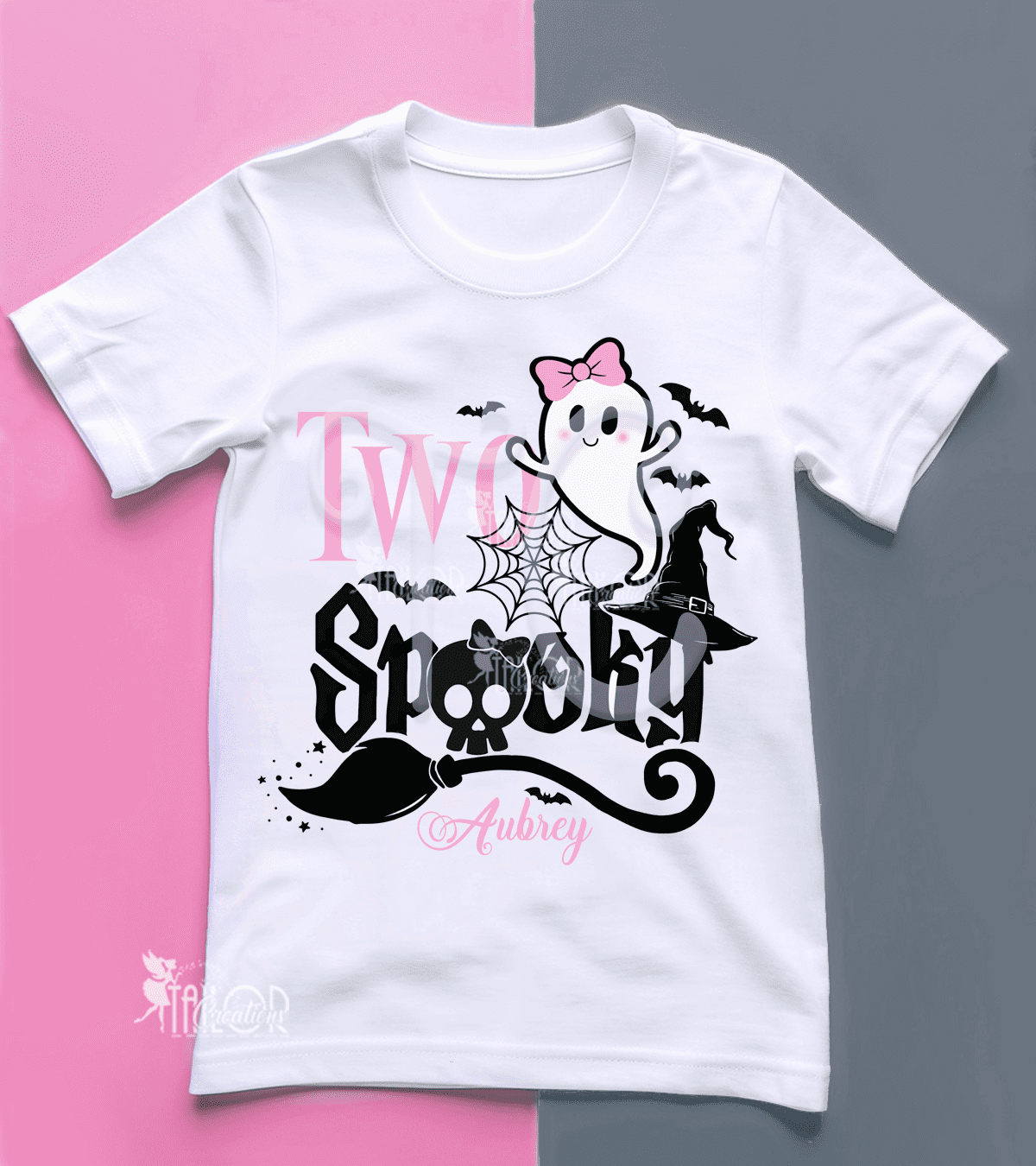 Two Spooky Pink Ghost Personalized Shirt - Spooky One Ghost Birthday Bodysuit