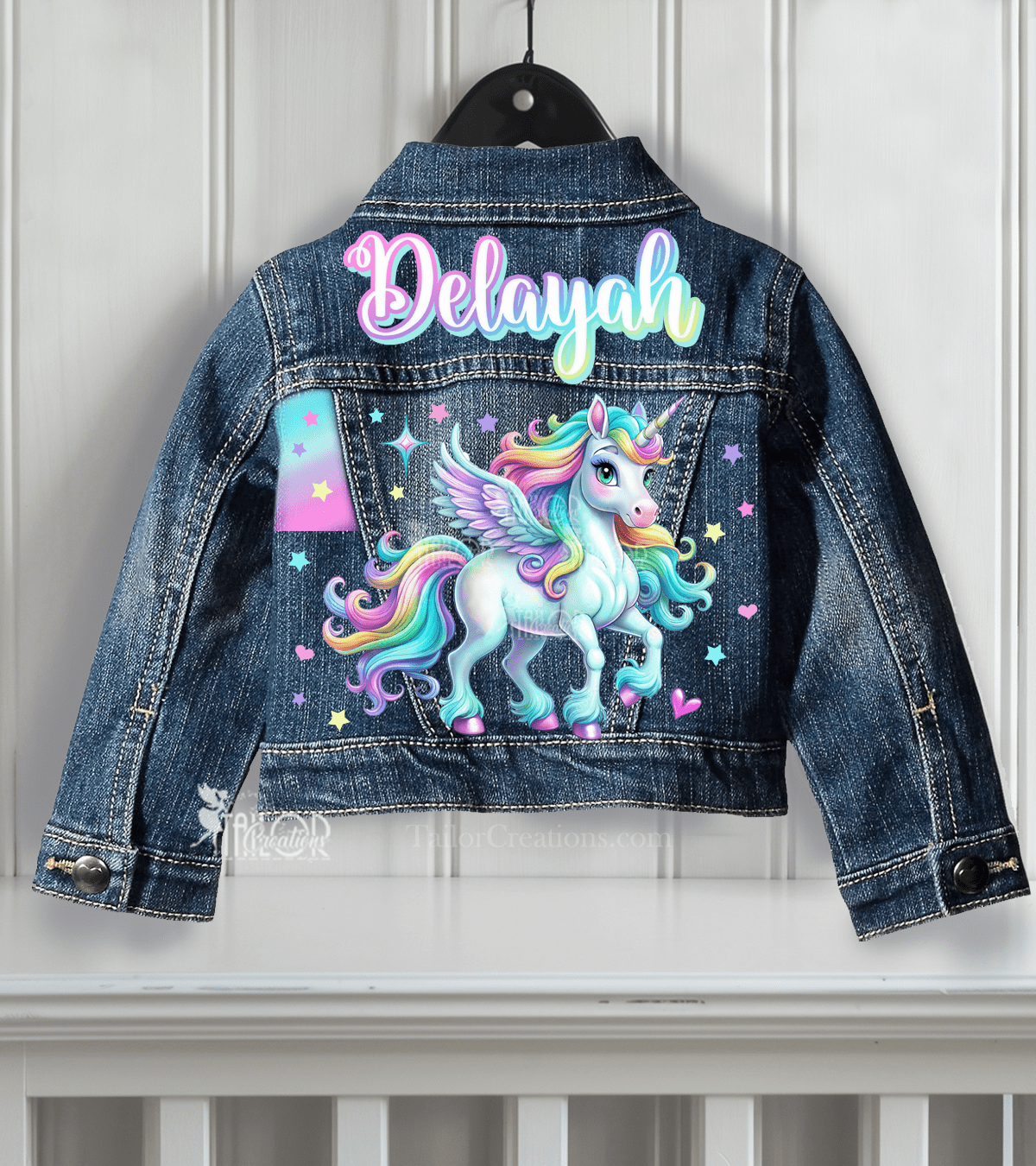 Unicorn Theme Denim Jacket - Pastel Unicorn Custom Jean Jacket - Unicorn Birthday Outfit Ideas 