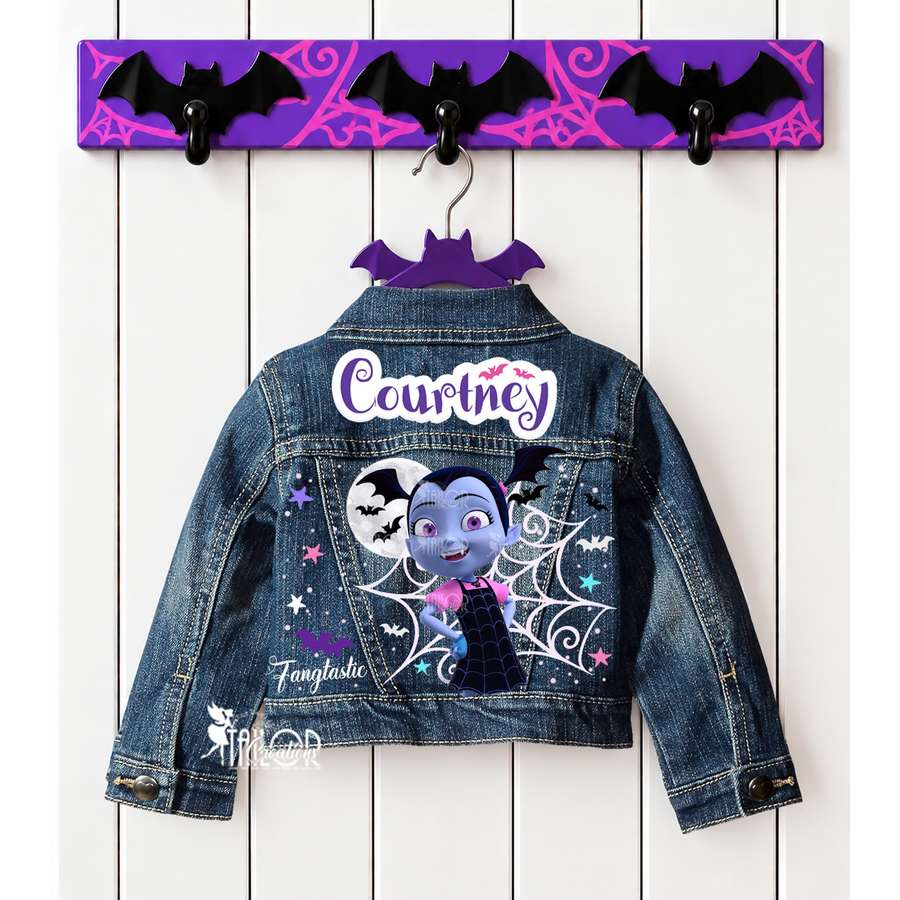 Vampirina Custom Denim Jacket - Vampirina Birthday Denim Outfit Jacket - Magic Park Disney Toddler Jacket