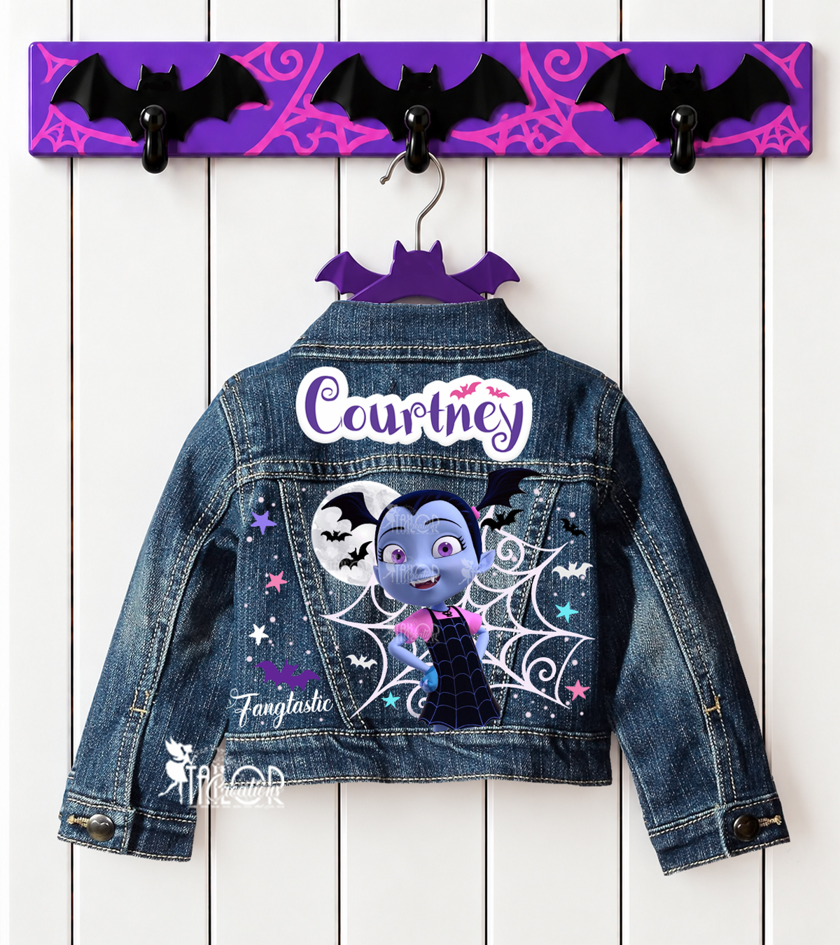Vampirina Custom Denim Jacket - Vampirina Birthday Denim Outfit Jacket - Magic Park Disney Toddler Jacket