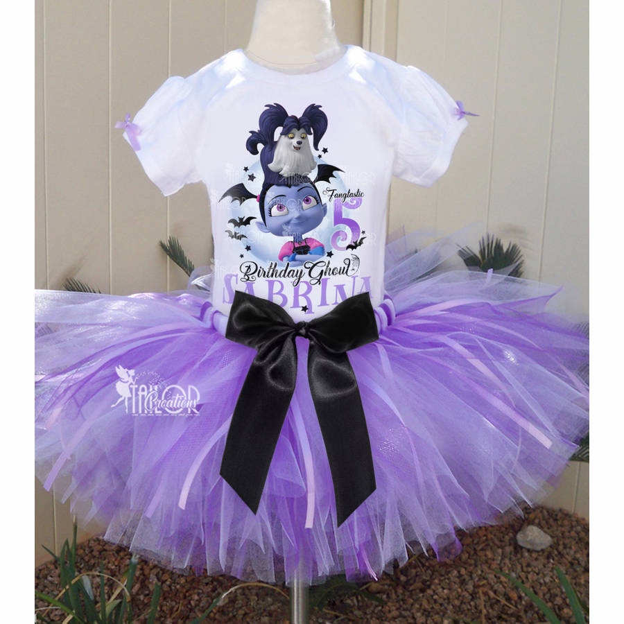 Vampirina Lavender Birthday Party Tutu Dress - Vampirina Custom Skirt and Shirt Set Toddler Girl
