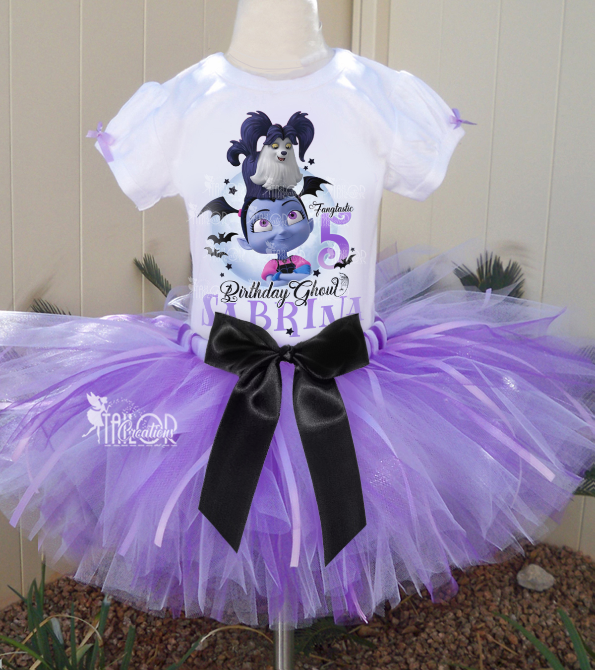 Vampirina Lavender Birthday Party Tutu Dress - Vampirina Custom Skirt and Shirt Set Toddler Girl