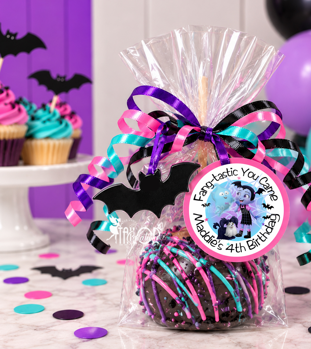 Vampirina Personalized Party Favors Gift Tag Stickers - Custom Thank you Labels Vamprina Birthay Party