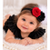 Vintage Inspired Red and Black Rose Shabby Headband for Baby Girl Toddler - Vintage Flower Heaband for Kids