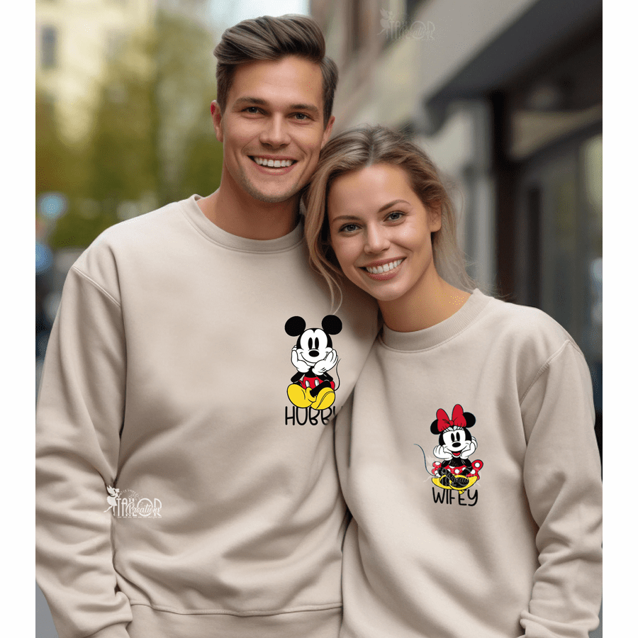Vintage Mickey & Minnie Matching Couple Disneyland Sweatshirts - Disney Couple Matching Outfits