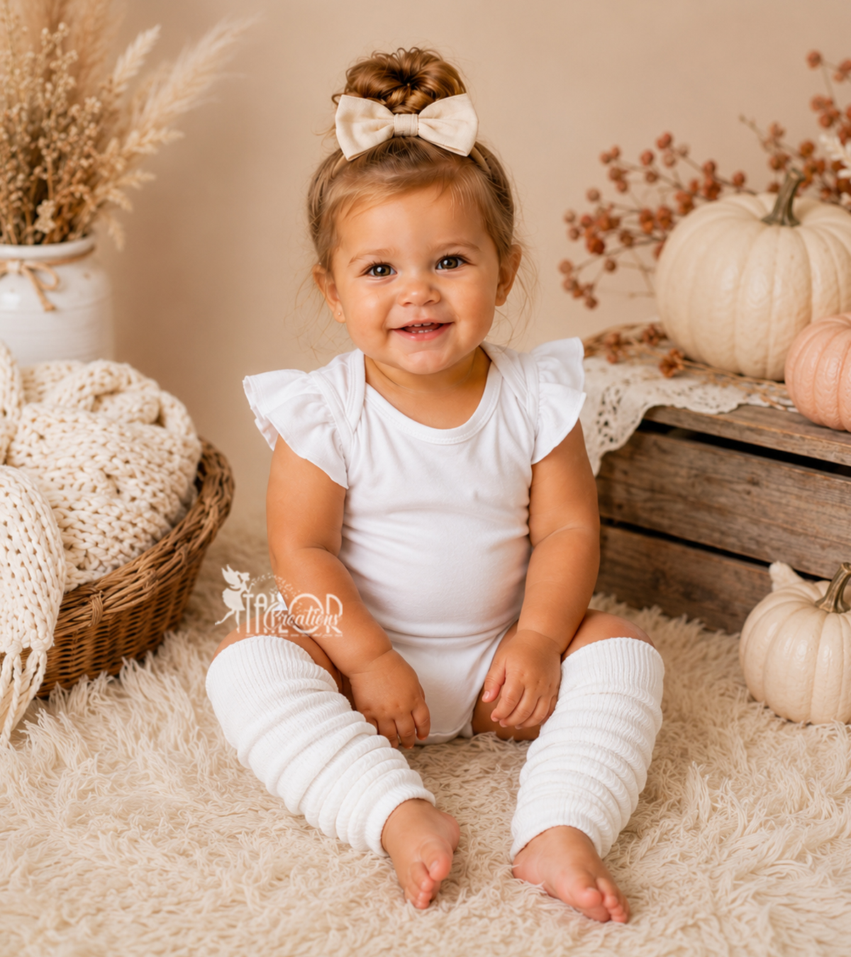 White Leg Warmers for Baby and Todder - Soft White Cotton Baby Unisex Leg Warmers