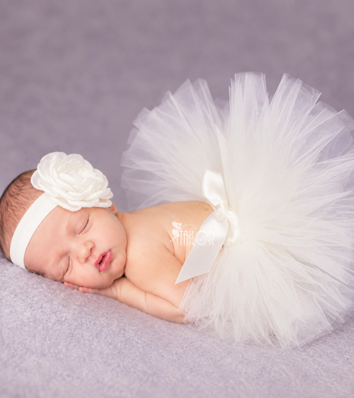 White Newborn Tutu Dress Set for baby girls � infant tutu & headband � baby girl coming home outfit