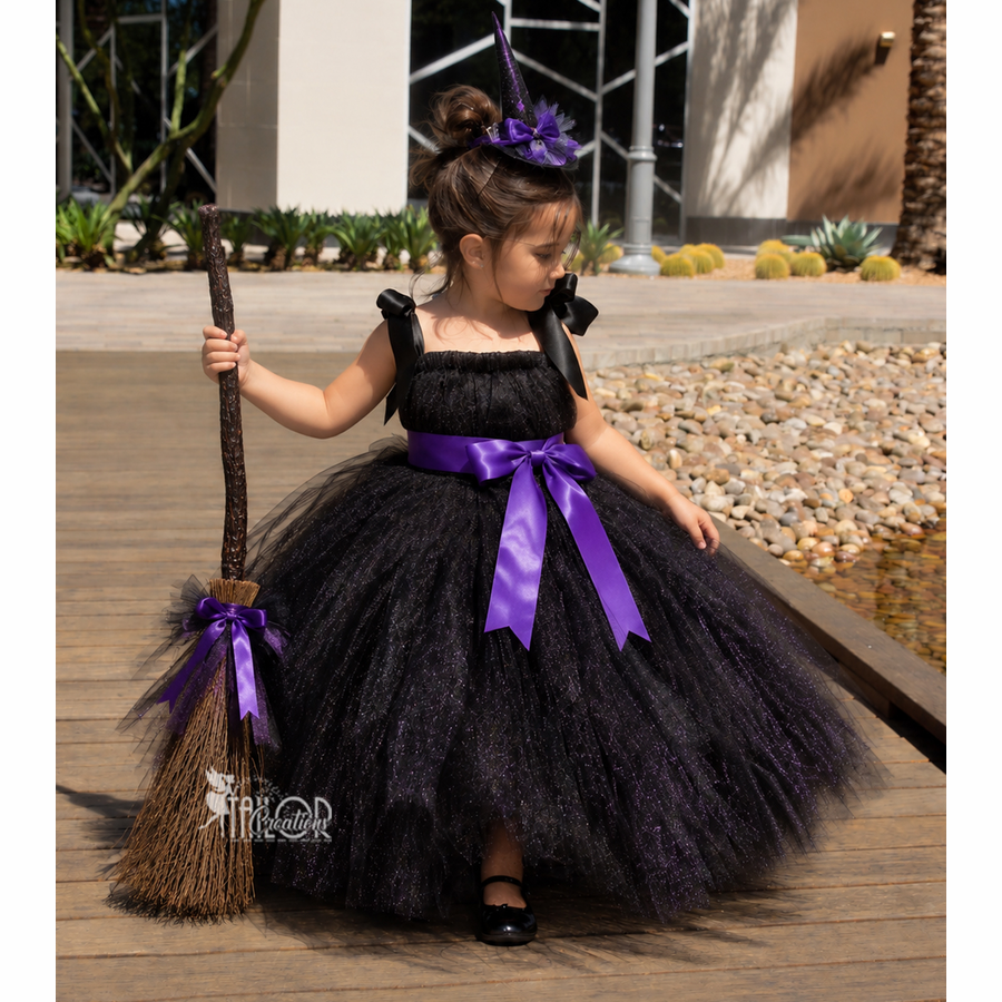 Witch Tutu Dress Halloween Costume - Custom Witch Tutu Outfit for Girls