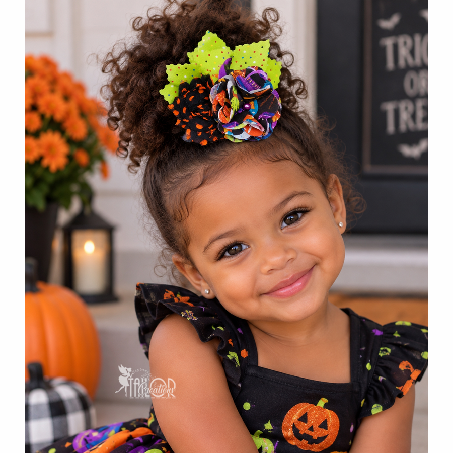 Witches Brew Halloween Hair Bow Clip - Witches Potion Hair Clip for Toddler Girls