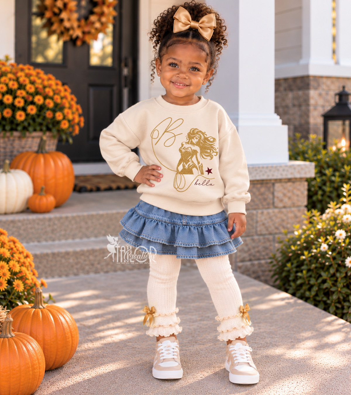 Wonder Woman Custom Monogram Sweatshirt Toddler Kids - Superhero Custom Outfit for Kids