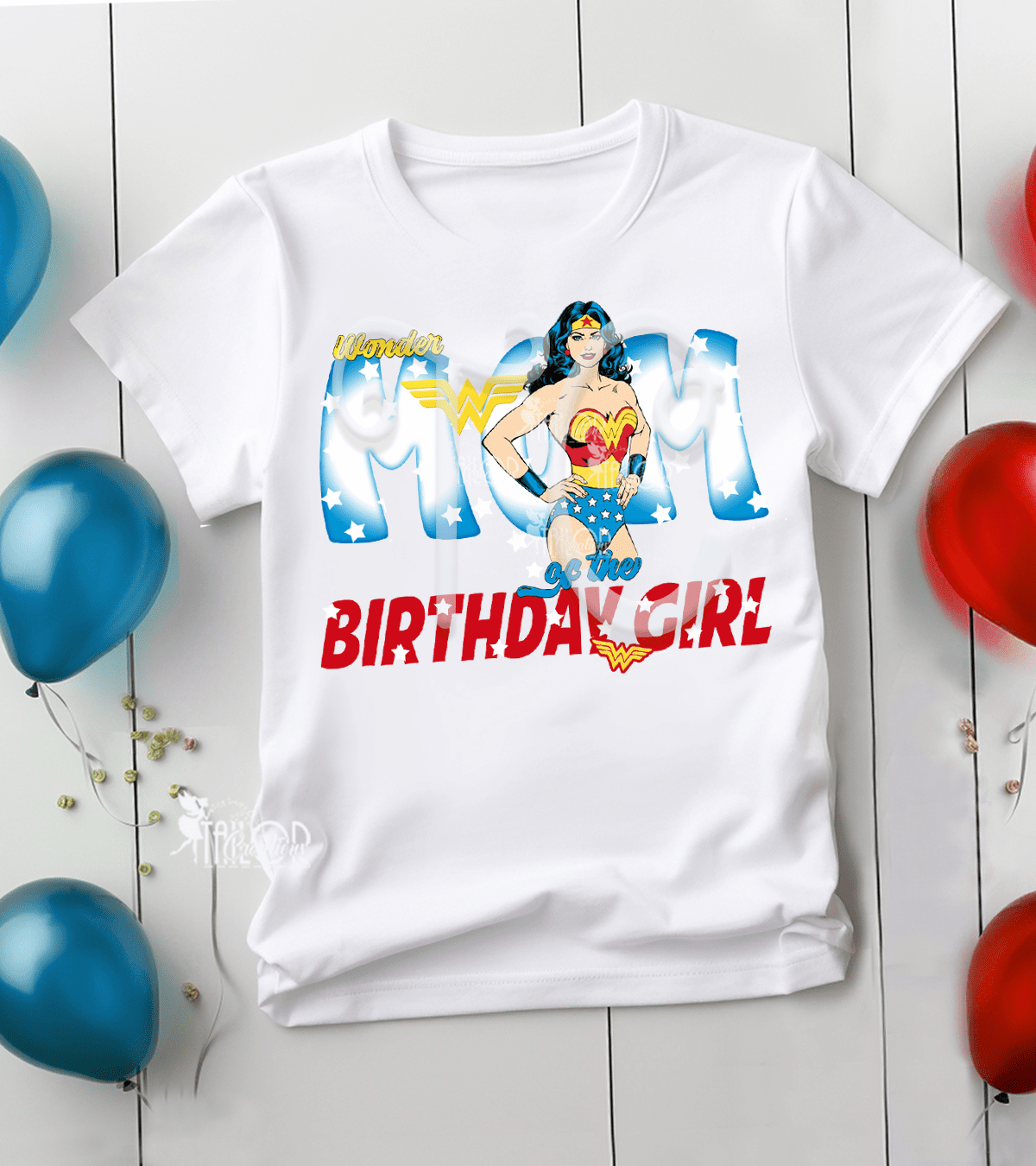 Wonder Woman Superhero Custom Matching Family Birthday Party Tee Shirt