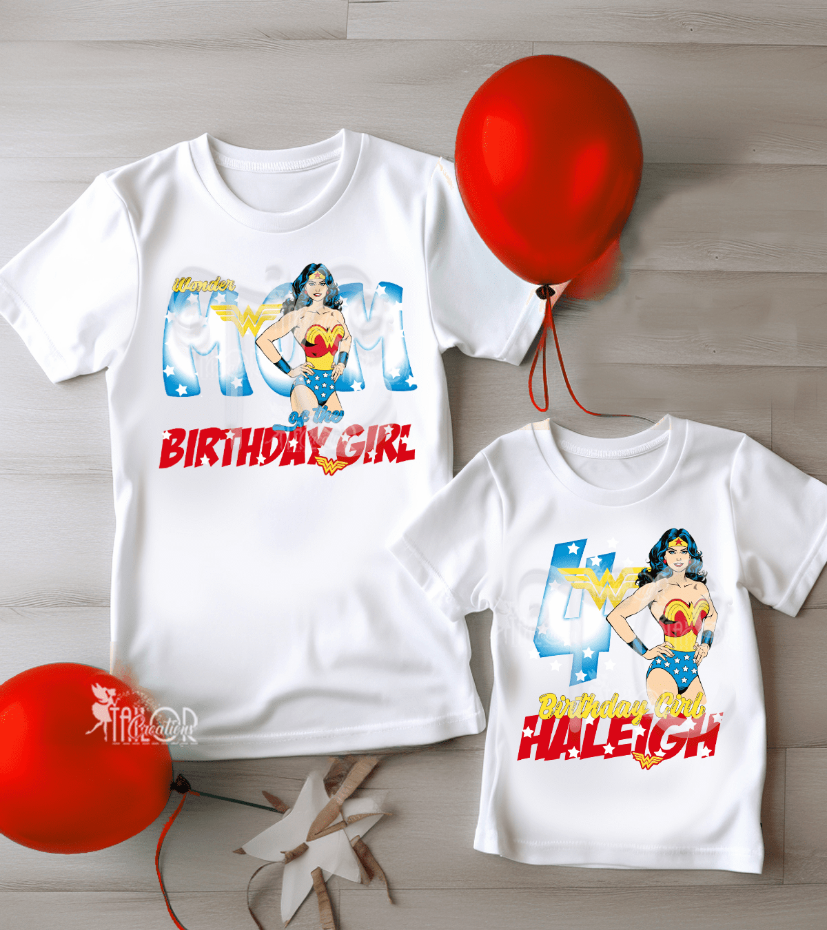 Wonder Woman Superhero Matching Family Birthday Party Tee Shirt Outfit