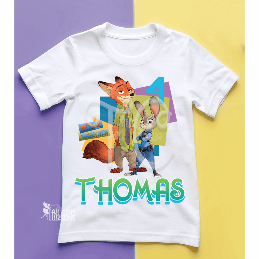 Zootopia Birthday Party Tee Shirt - Zootopia Birthday Party Outfit Ideas Boys and Girls