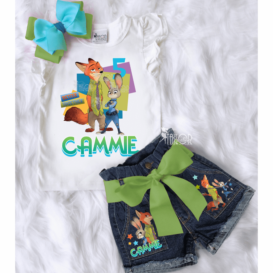 Zootopia Custom Denim Birthday Party Outfit for Girls - Disney Birthday Party Outfit Ideas