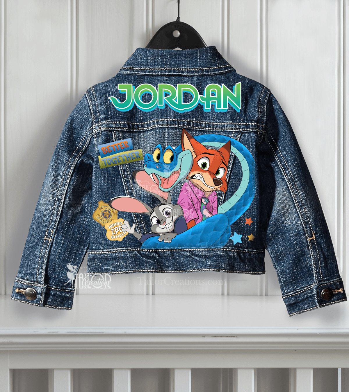 Zootopia Custom Denim Jacket for Kids - Zootopia Name Jean Jacket - Zootopia Birthday Party Outfit Ideas