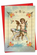Angelic Notes: Stylish Valentine's Day Greeting Card