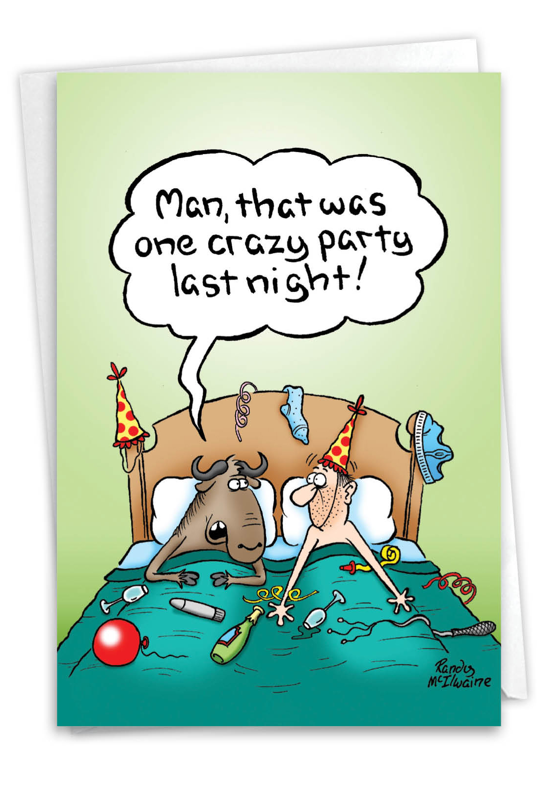 Crazy Party Gnu Year Card