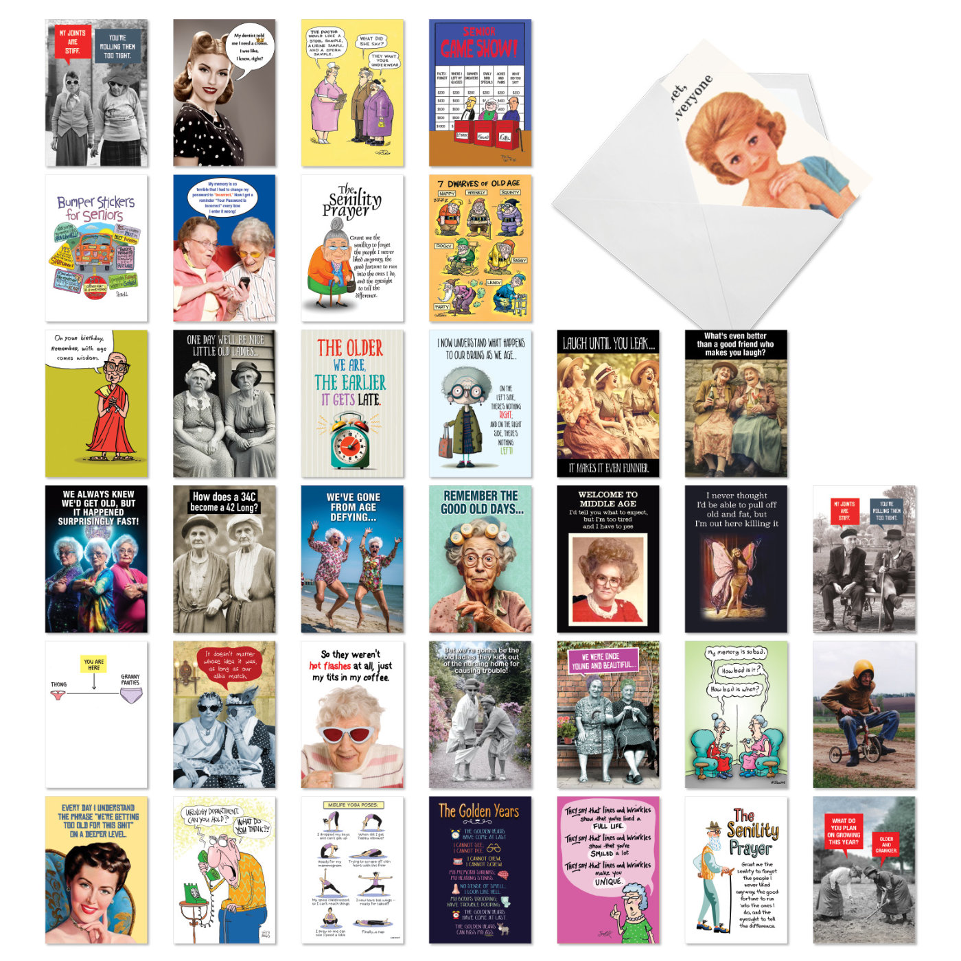 NobleWorks - 36 Assorted Funny Birthday Cards Bulk Box Set W/ Envelopes - View #9