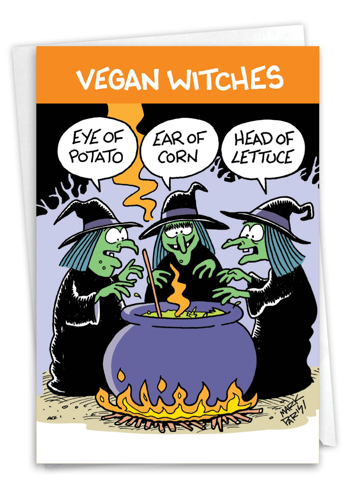 Funny Vegan Witches Card