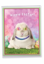 Hippie Rabbit: Humor Easter Over-sized Greeting Card