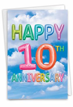 Inflated Messages - 10: Creative Milestone Anniversary Greeting Card