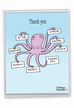 Octopus: Funny Thank You Jumbo Card