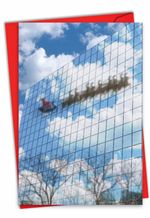 Santa Reflection Reflection of Santa: Stylish Christmas Greeting Card - Reindeers
