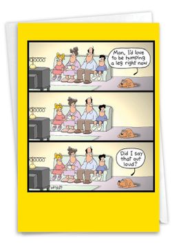 Gift From The Dog Birthday Card For Him And Her - Dog Birthday Card To Dad Mom - Rude Humor For A Dog Owner - Humorous Dog Themed Birthday Cards For Women