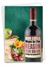 Teacher's Wine: Funny Teacher Thank You Greeting Card