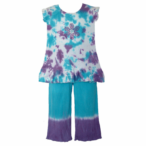 Blue and Purple Capri Set