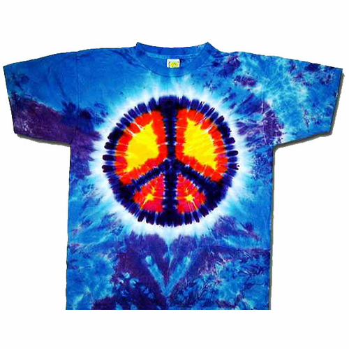 Blue Peace Sign Tie Dye