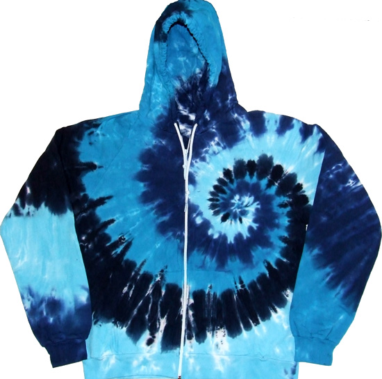 Blue Spiral Zippered Hoodies
