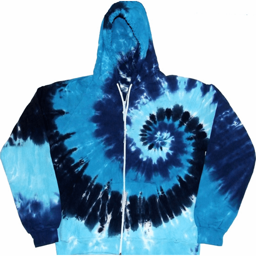 Blue Spiral Zippered Hoodies