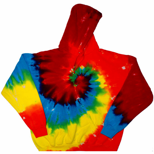Bright Rainbow Spiral Tie Dye Hoodie
