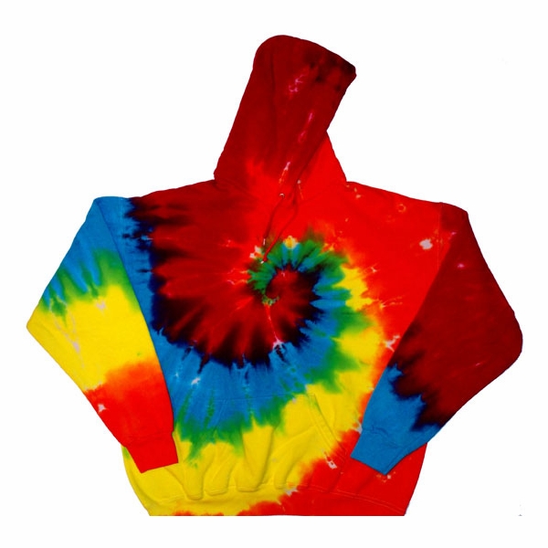Bright Rainbow Spiral Tie Dye Hoodie