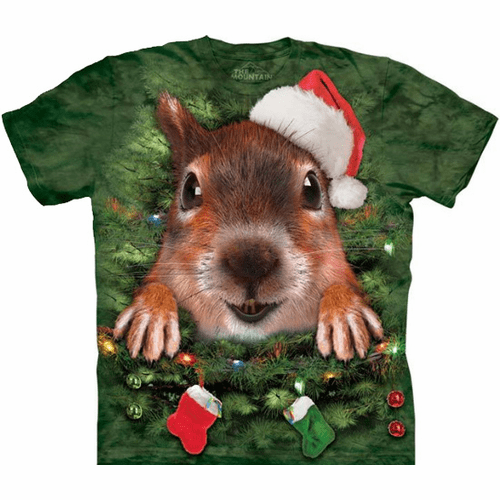 Christmas Tree Squirrel Tie Dye Shirt
